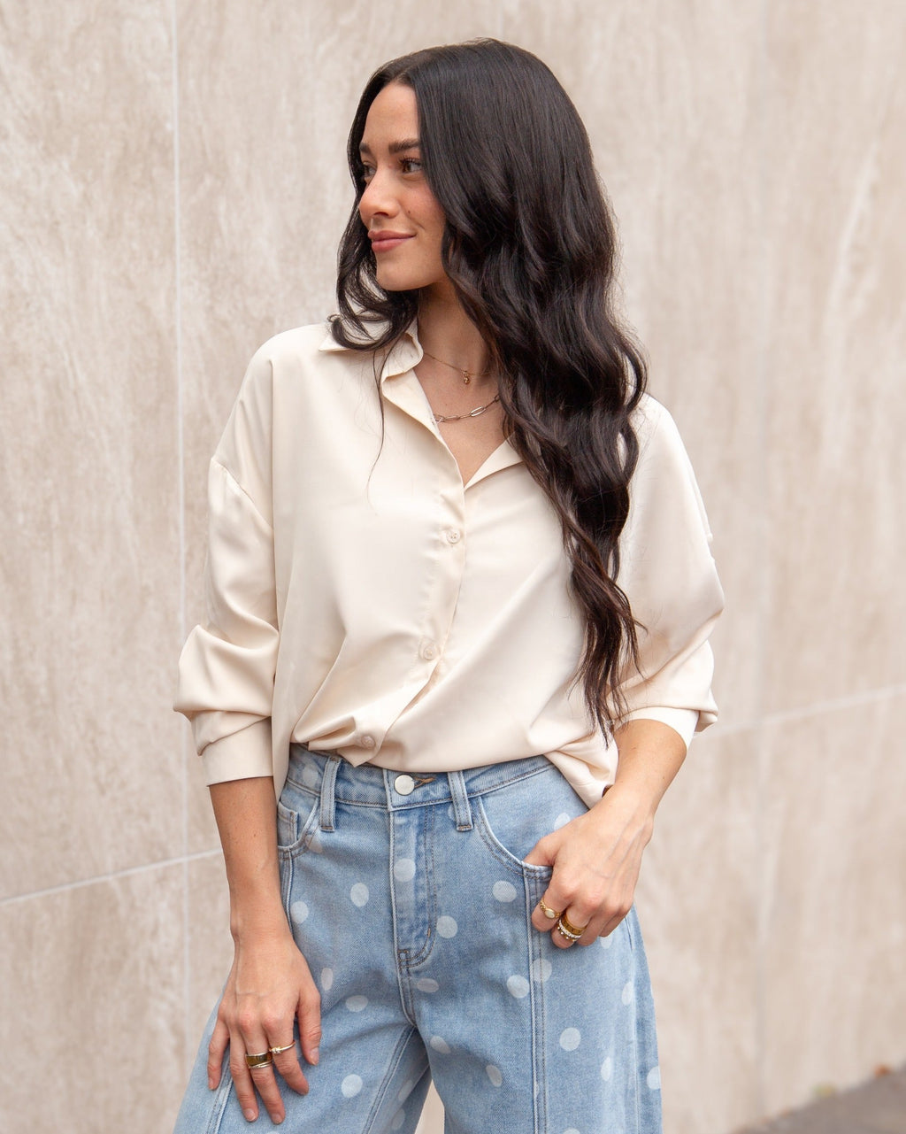 Kathryn Classic Button-Up | Ivory