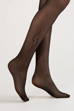 Conte Sheen Fantasy Tights | Flock and Rhinestone Applique