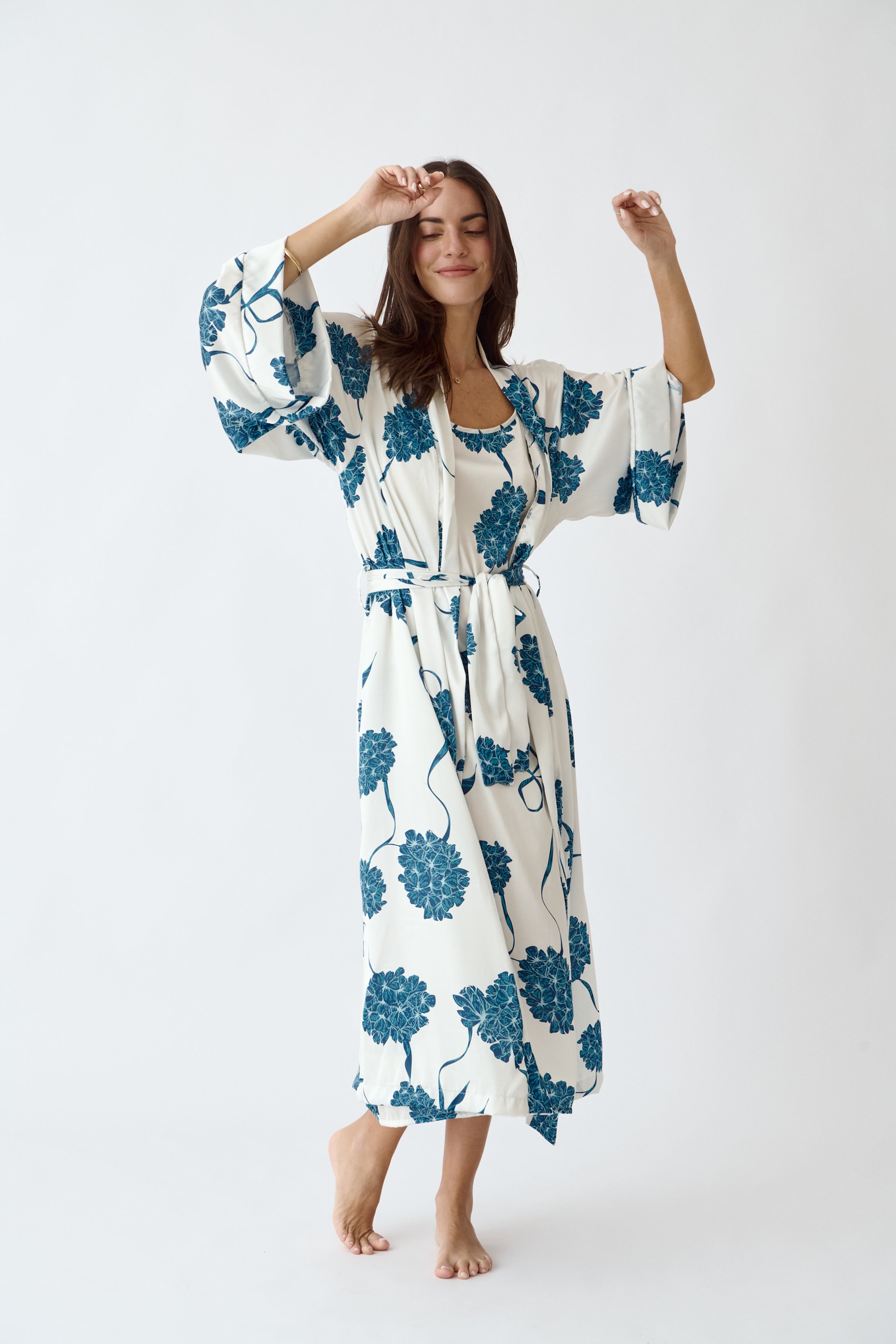 Washable Silk Kimono & Dress Set Blossom