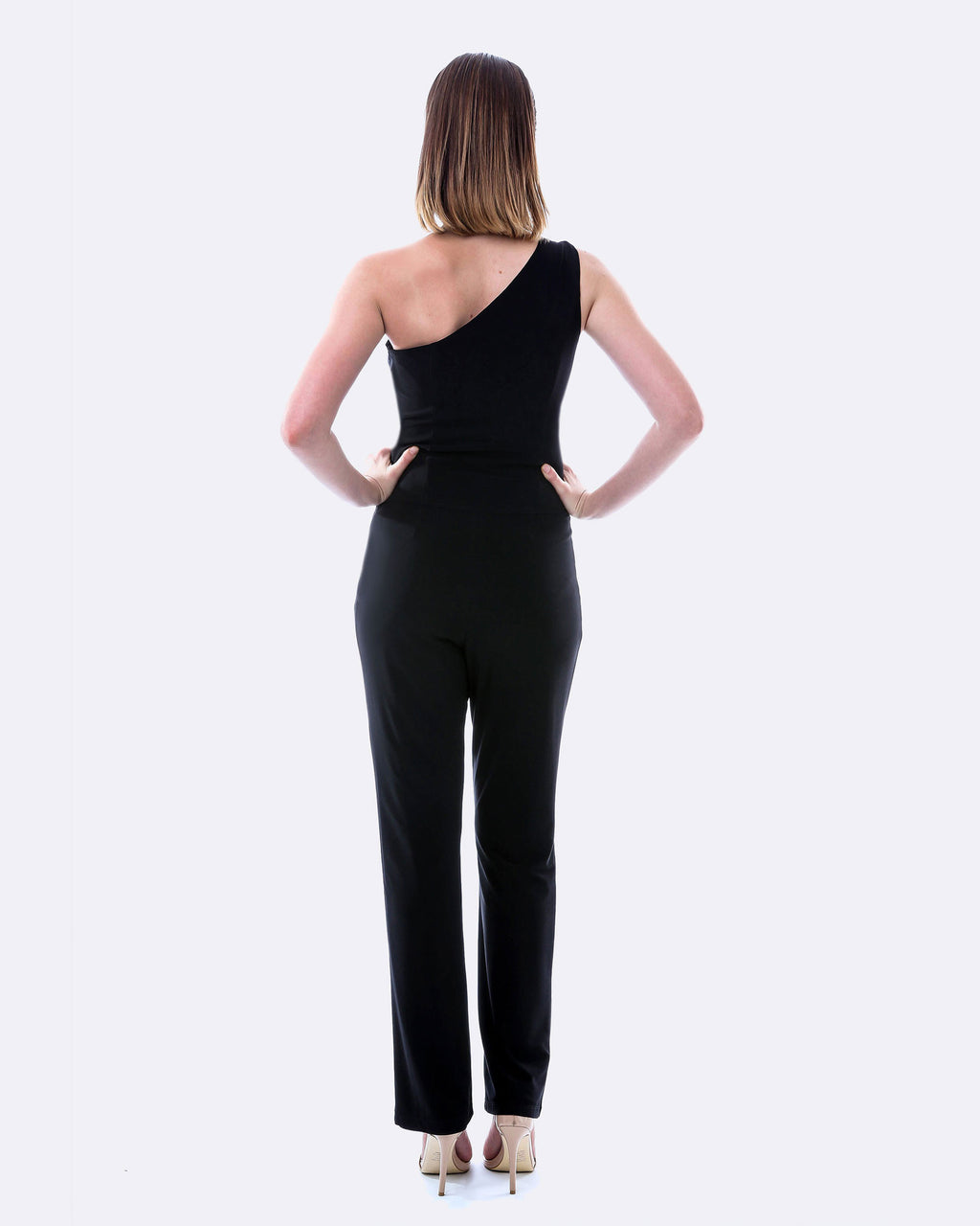 One Shoulder Pantsuit | Black