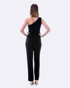 One Shoulder Pantsuit | Black