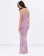 Lace Evening Dress with Split | Lavender