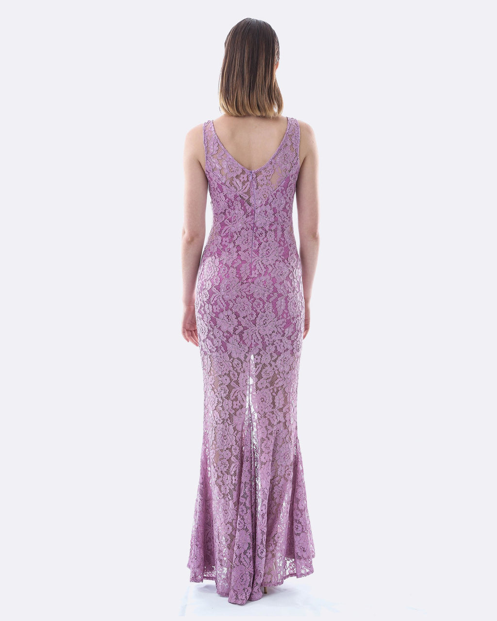 Lace Evening Dress with Split | Lavender