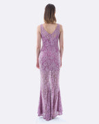 Lace Evening Dress with Split | Lavender