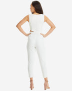 Jumpsuit with Side Cut Outs | White