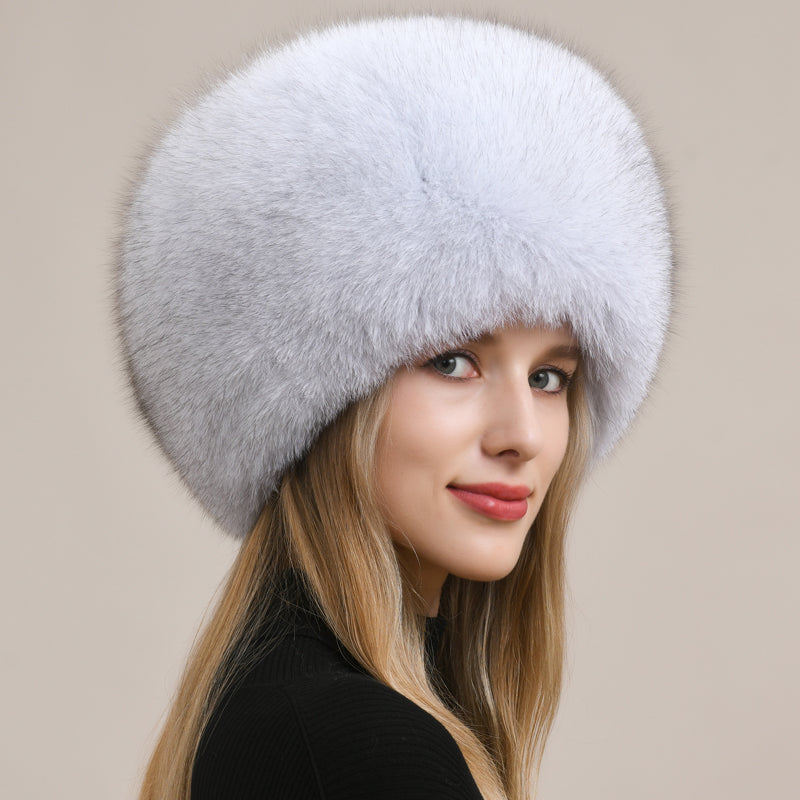Fireladyfur Luxurious Fox Fur Hat and Earmuff Combination