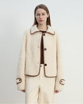 'Modern Milk Cafe' Hill Fur Merino Sheepskin Fur Women's Jacket