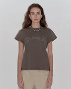 ‘May Time’ Luxury 3D Long-Staple Cotton Slightly Waist Rivet T-Shirt