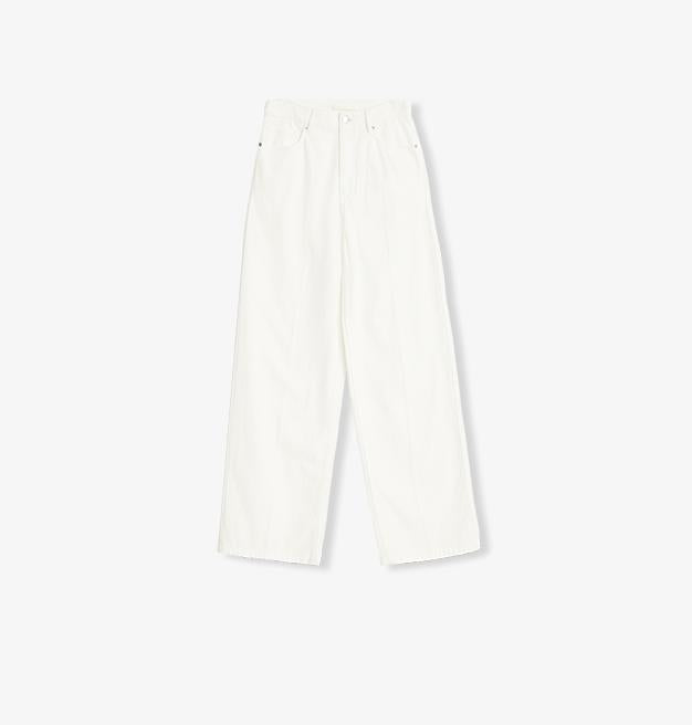Skin-Friendly Washed Drape Versatile Wide-Leg Jeans
