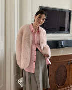 Fireladyfur Women's Pink Tuscan Sheepskin Coat 'Babylon Phantom Nights'