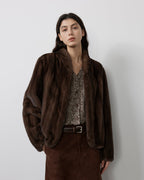 Behind The Vintage Mink Stand Collar Short Fur Coat