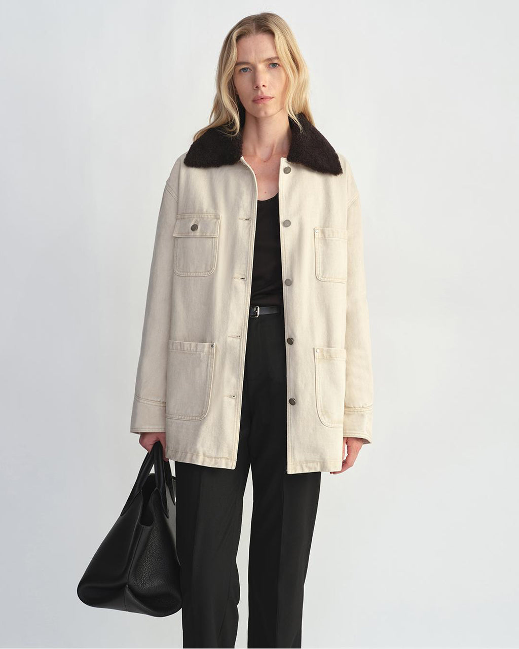 Fireladyfur Women's Goose Down Detroit Jacket with Merino Wool Collar