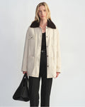 Fireladyfur Women's Goose Down Detroit Jacket with Merino Wool Collar