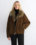 Fireladyfur Women's Loose Parka with Detachable Raccoon Fur Collar