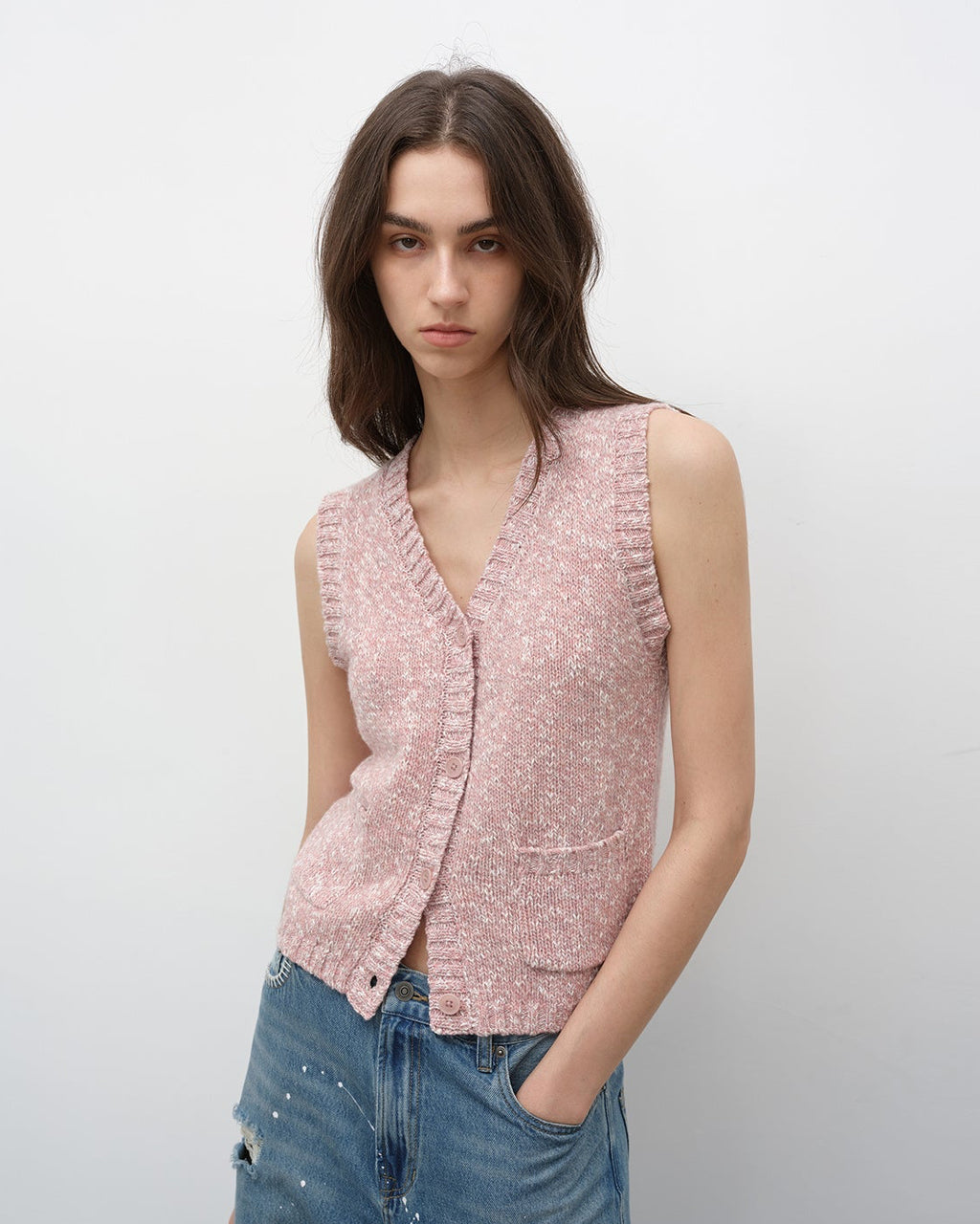 ‘Stacking Rehearsal’ Vintage Style Layering Wool Blend Knit Cardigan Vest