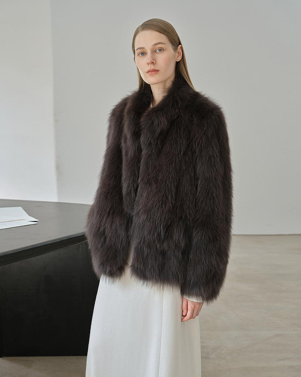 'Long Nocturne' Fox Fur Retro Short Coat