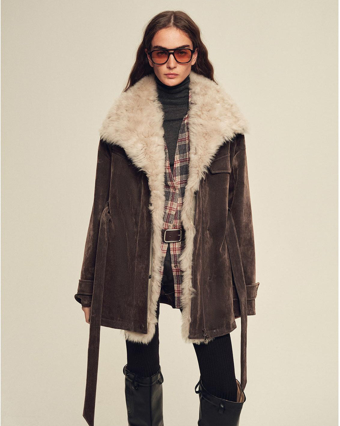 Women's Goose Down Parka with Detachable Toscana Shearling Collar ‘Glacier Traveler’