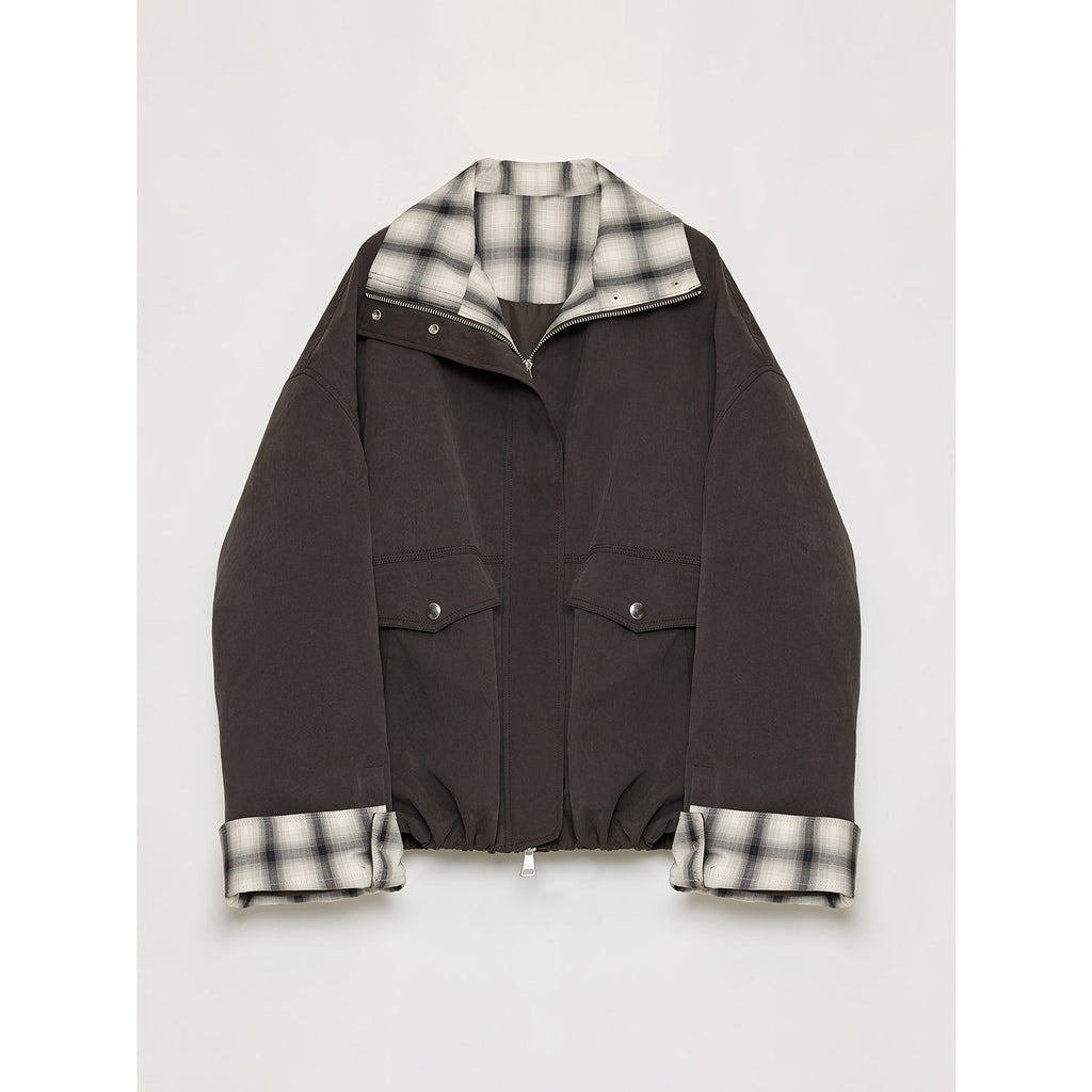 Women's Retro Plaid Cotton Short Jacket | Loose Fit | ‘Monsoon Climate’