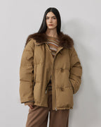 Fireladyfur Women's Down Parka with Fox Fur 'Street Badge'
