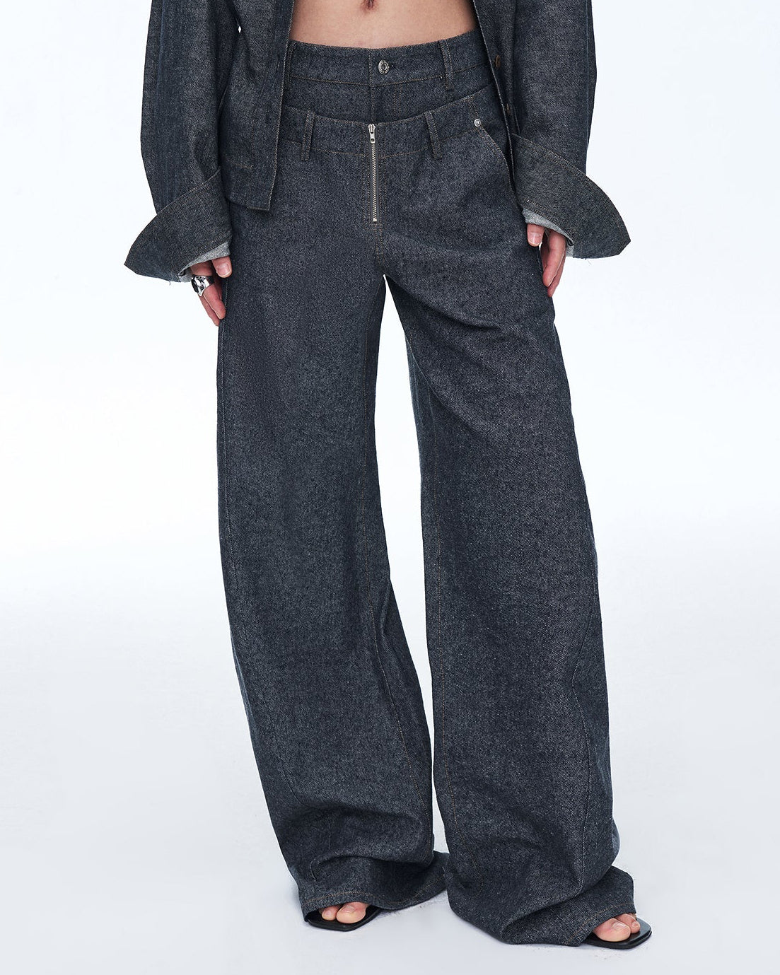 Fireladyfur Women's Stand-Up Silhouette Double Waist Linen Trousers ‘Berlin Street’