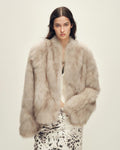 Firelady Fur Women‘s Short Fox Fur Coat | SagaFurs Crown-Grade Ombré Dyed Collar 'Chic Sister'