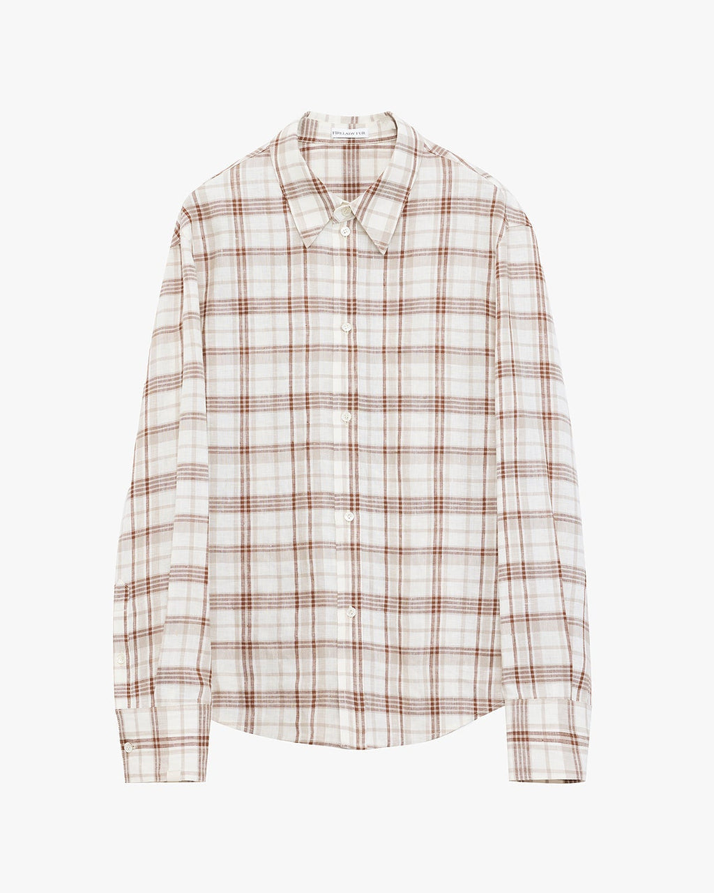 Vintage Linen Shirt & Mini Skirt Two-Piece Spring 'Plaid Sketch'