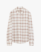 Vintage Linen Shirt & Mini Skirt Two-Piece Spring 'Plaid Sketch'