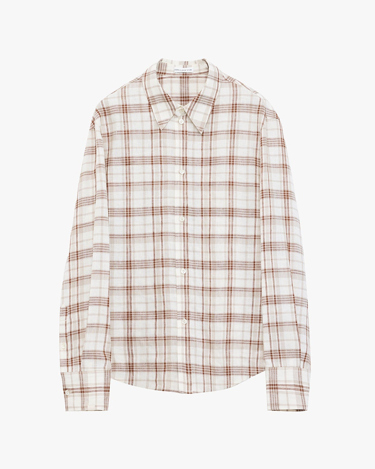 Vintage Linen Shirt & Mini Skirt Two-Piece Spring 'Plaid Sketch'