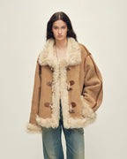 Shearling Coat | Merino Wool & Curly Toca Trim ‘Galaxy Gala’