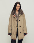Premium White Goose Down Coat with Fur Collar ‘Winter Street Lights’