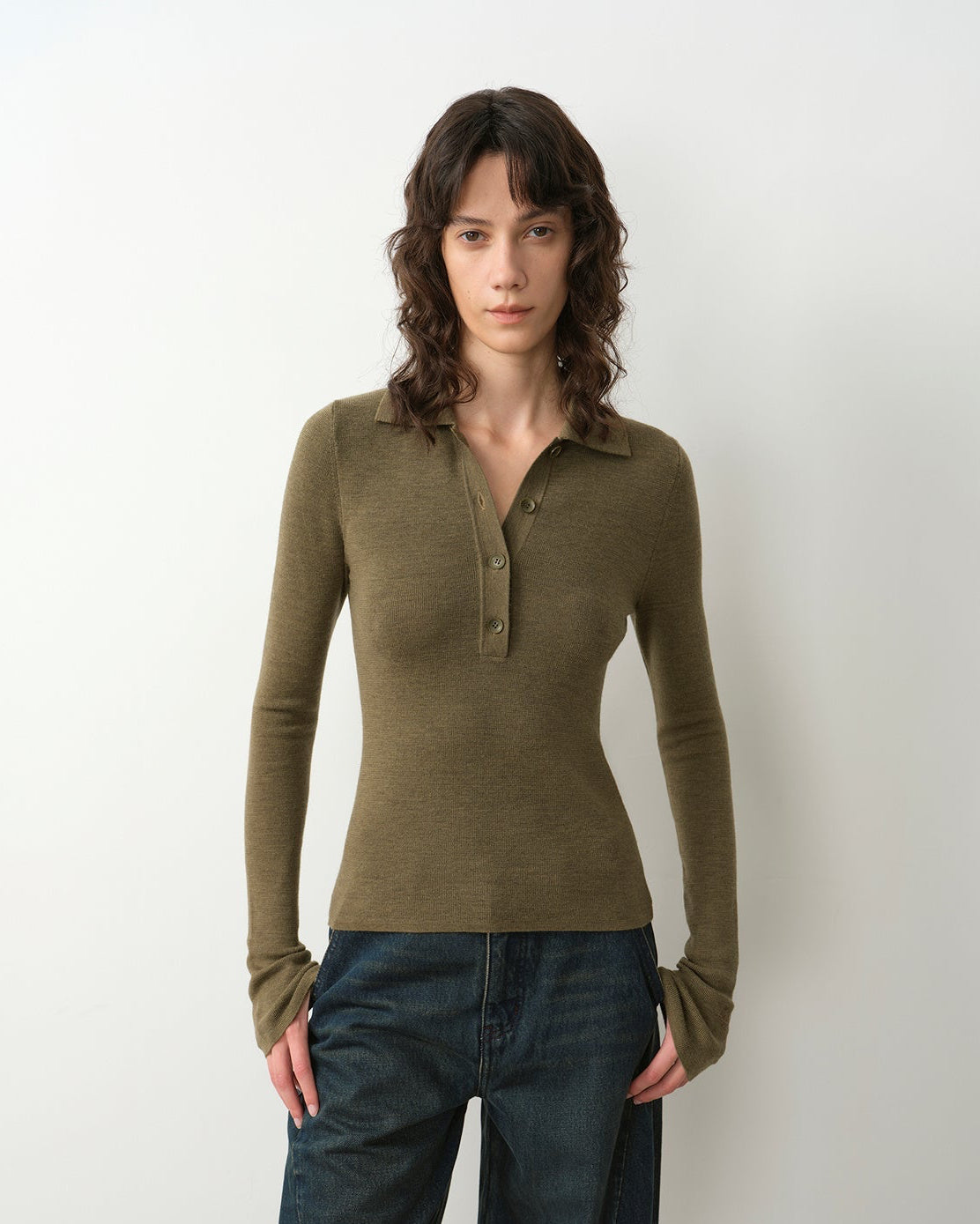 ‘Effortless Knit’ 30-Count Merino Wool Polo Neck Sweater
