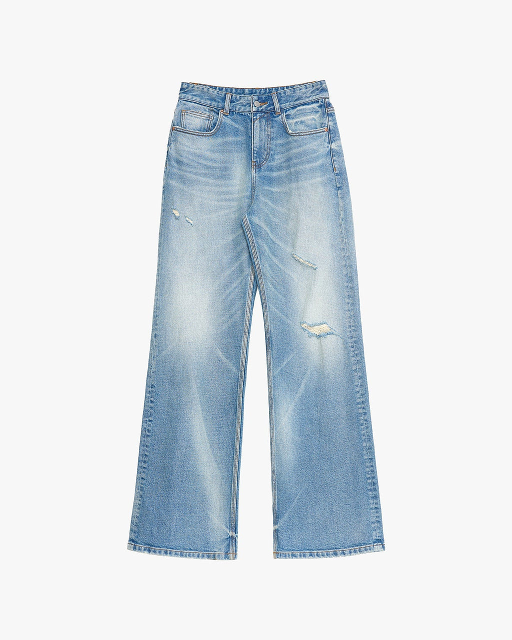 'West City Rhythm' Handmade Whisker Washed Flared Jeans Spring