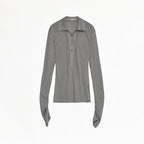 Light Silver Silk Slightly Transparent Knit Top ‘Eiffel’