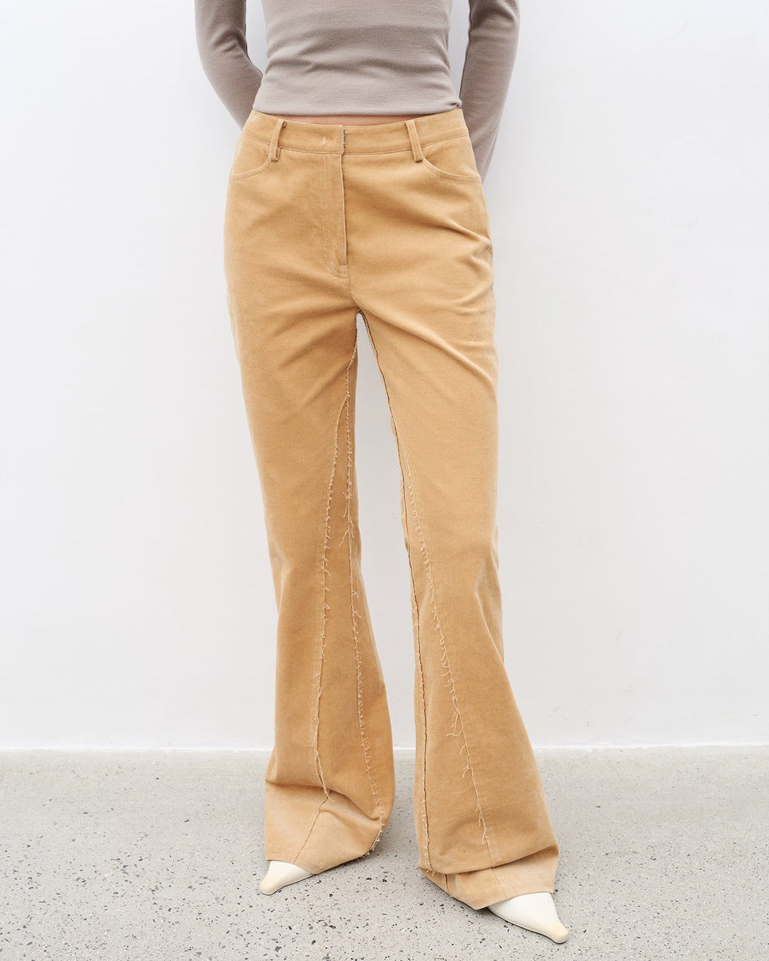 'Road to Extraordinary' Versatile Slim Corduroy Flared Trousers