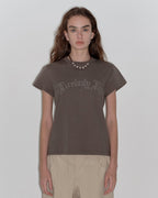 ‘May Time’ Luxury 3D Long-Staple Cotton Slightly Waist Rivet T-Shirt
