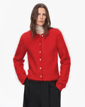 Albaca Alpaca Brushed Round Neck Straight Cardigan