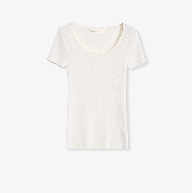 German Yangtze Wool Round Neck Short Sleeve Top