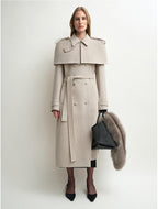 Alpaca Wool Coat with Detachable Cape ‘Elegant Silhouette’