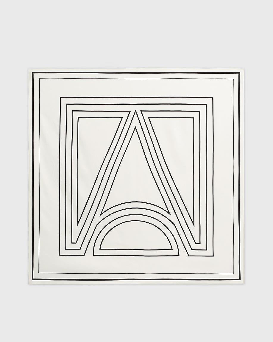 Fireladyfur Women's Stretch Silk Scarf with Original Geometric Print