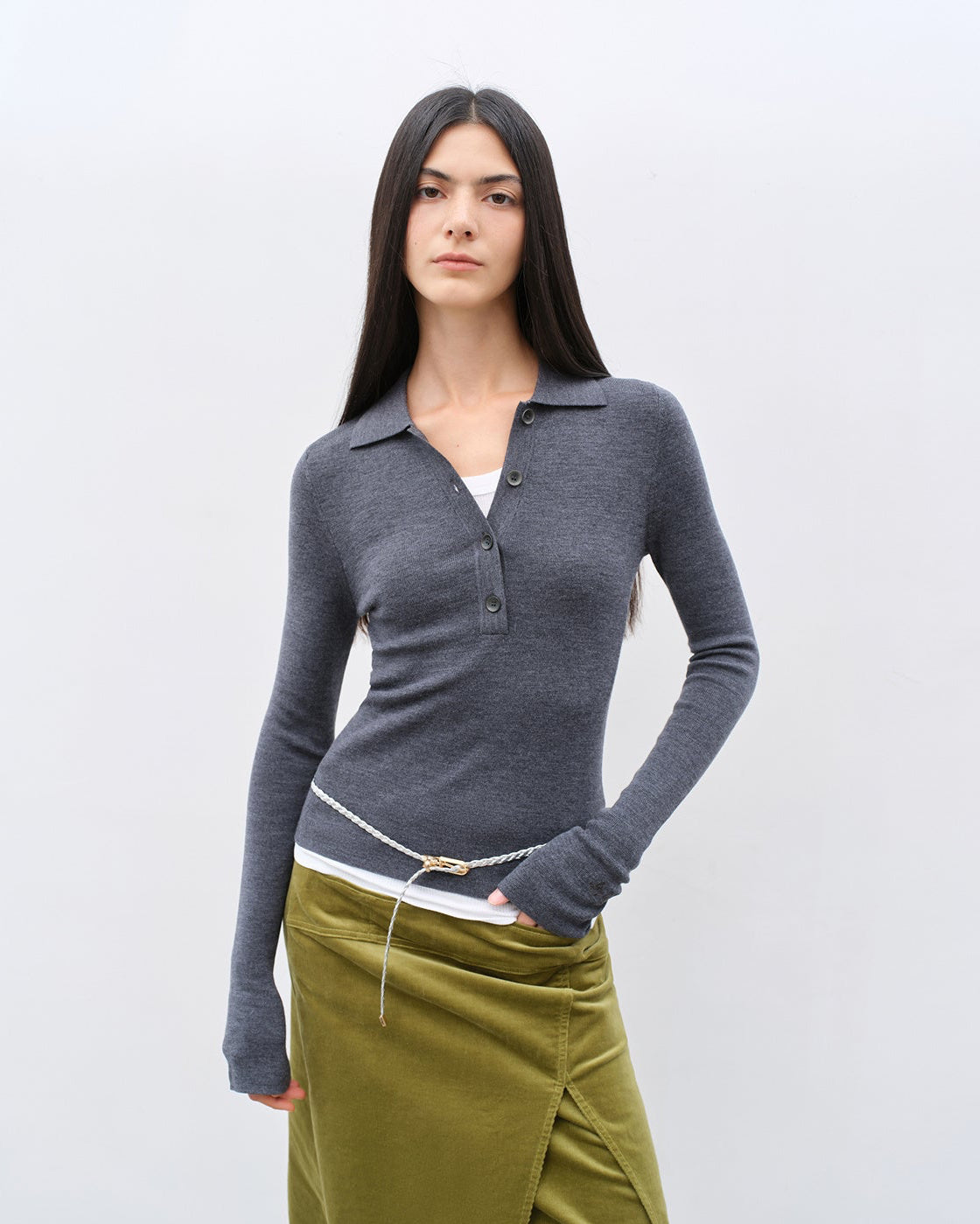 ‘Effortless Knit’ 30-Count Merino Wool Polo Neck Sweater