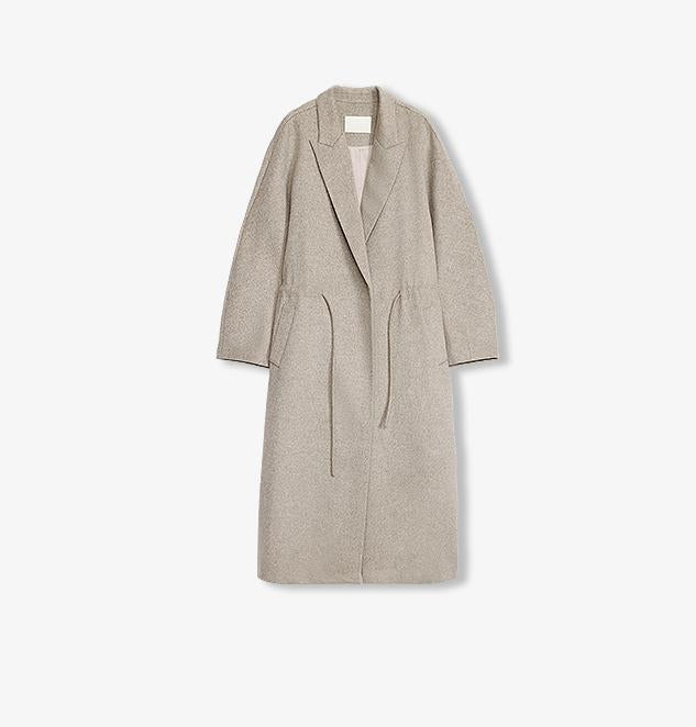 ‘Desert Heart’ Original Wool Peaked Lapel Drawstring Coat