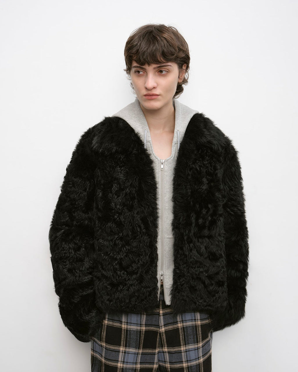 Fireladyfur Women's Short Wool Sheepskin Coat ‘Blackmoon Berlin’