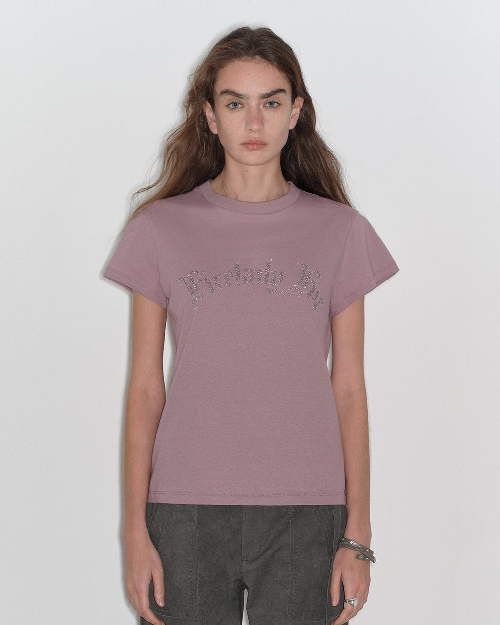 ‘May Time’ Luxury 3D Long-Staple Cotton Slightly Waist Rivet T-Shirt