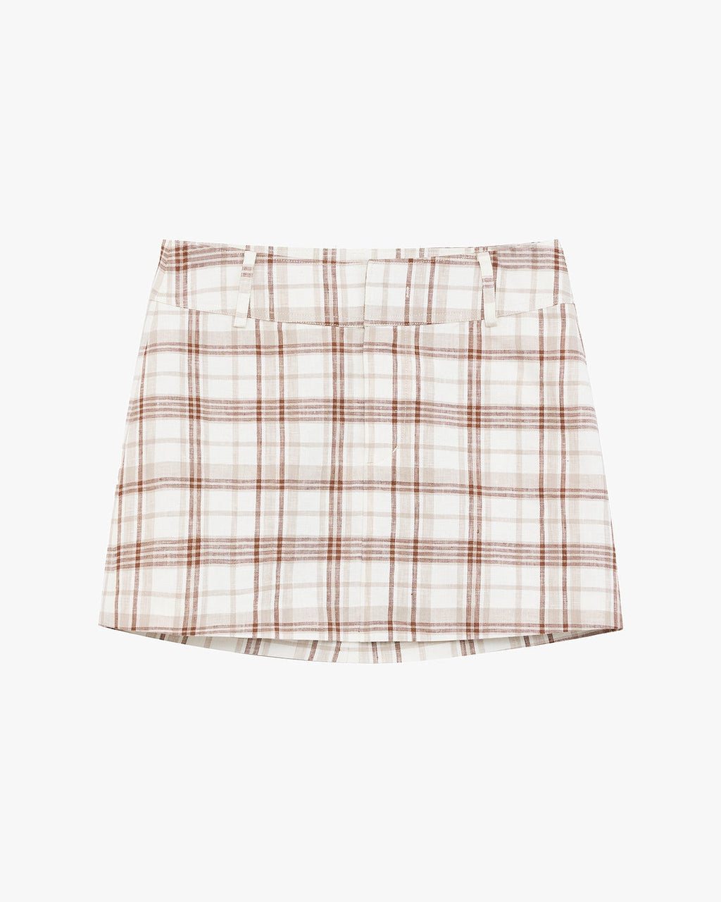 Vintage Linen Shirt & Mini Skirt Two-Piece Spring 'Plaid Sketch'