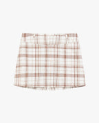 Vintage Linen Shirt & Mini Skirt Two-Piece Spring 'Plaid Sketch'