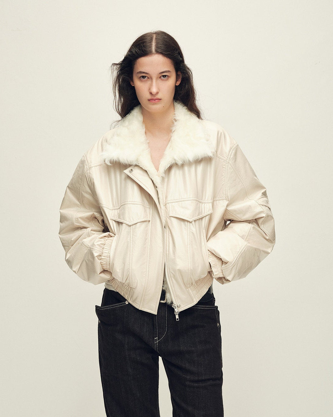 Multicolor Fur Collar Parka | Pilot Jacket Style ‘Serene Heat Island’