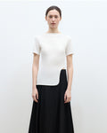 Letrans Women's Asymmetrical Hem T-Shirt ‘Architectural Principles’