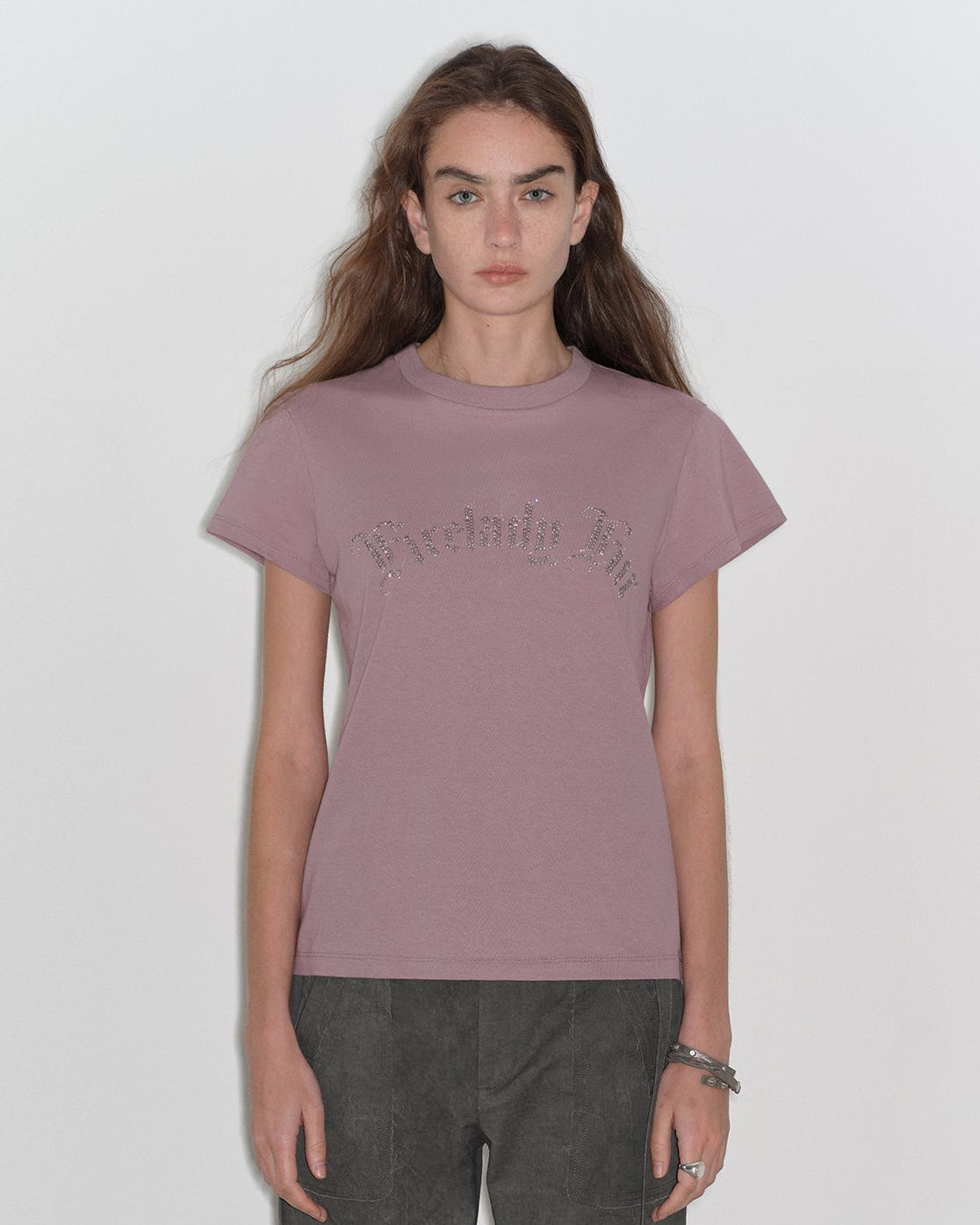 ‘May Time’ Luxury 3D Long-Staple Cotton Slightly Waist Rivet T-Shirt