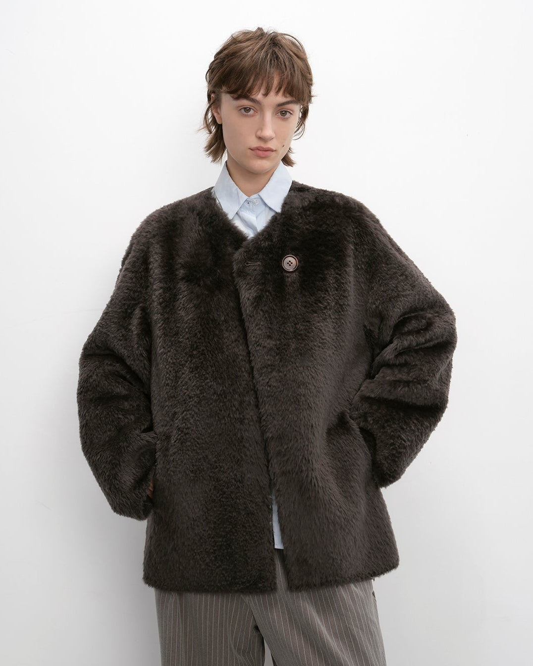 'Urban Home' Merino Wool Sheepskin Fur Women's Jacket