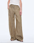 Fireladyfur Women's Stand-Up Silhouette Double Waist Linen Trousers ‘Berlin Street’
